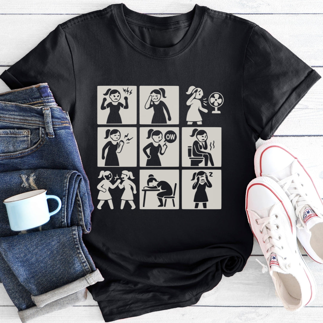 Perimenopause Pictogram | Funny Menopause T-Shirt