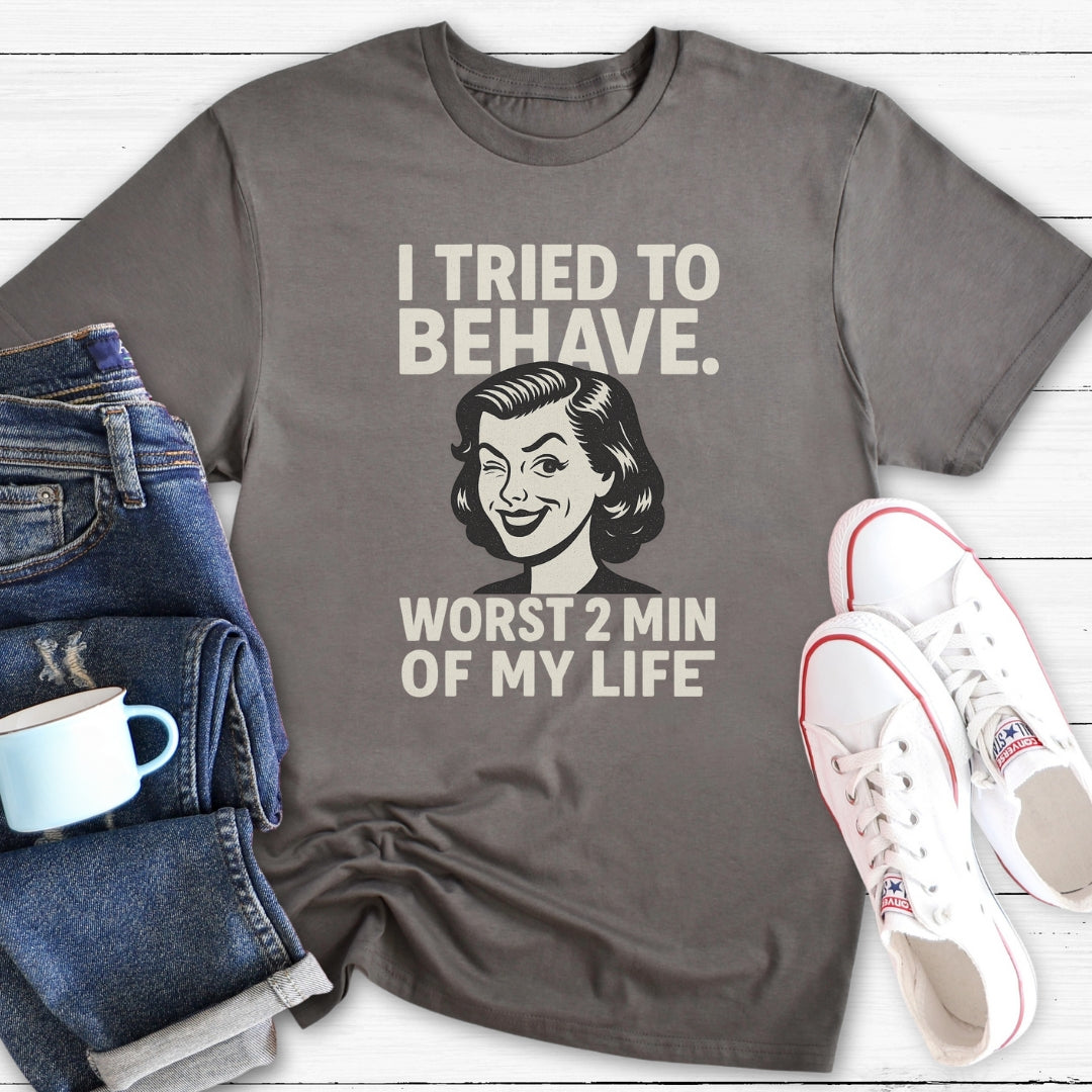I tried to behave (linocut vintage) | T-Shirt