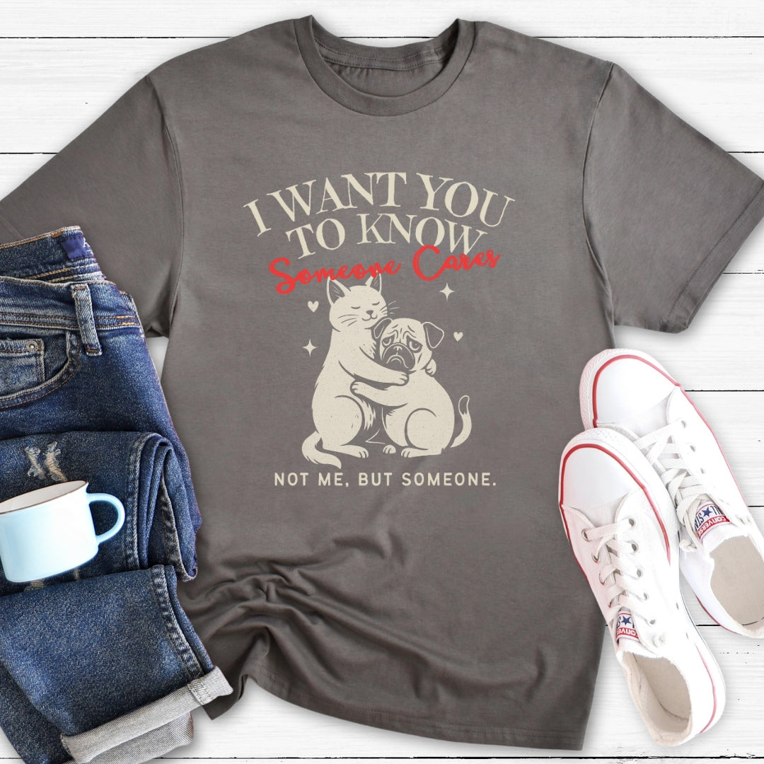 Someone Cares (Pug & Cat) | T-Shirt