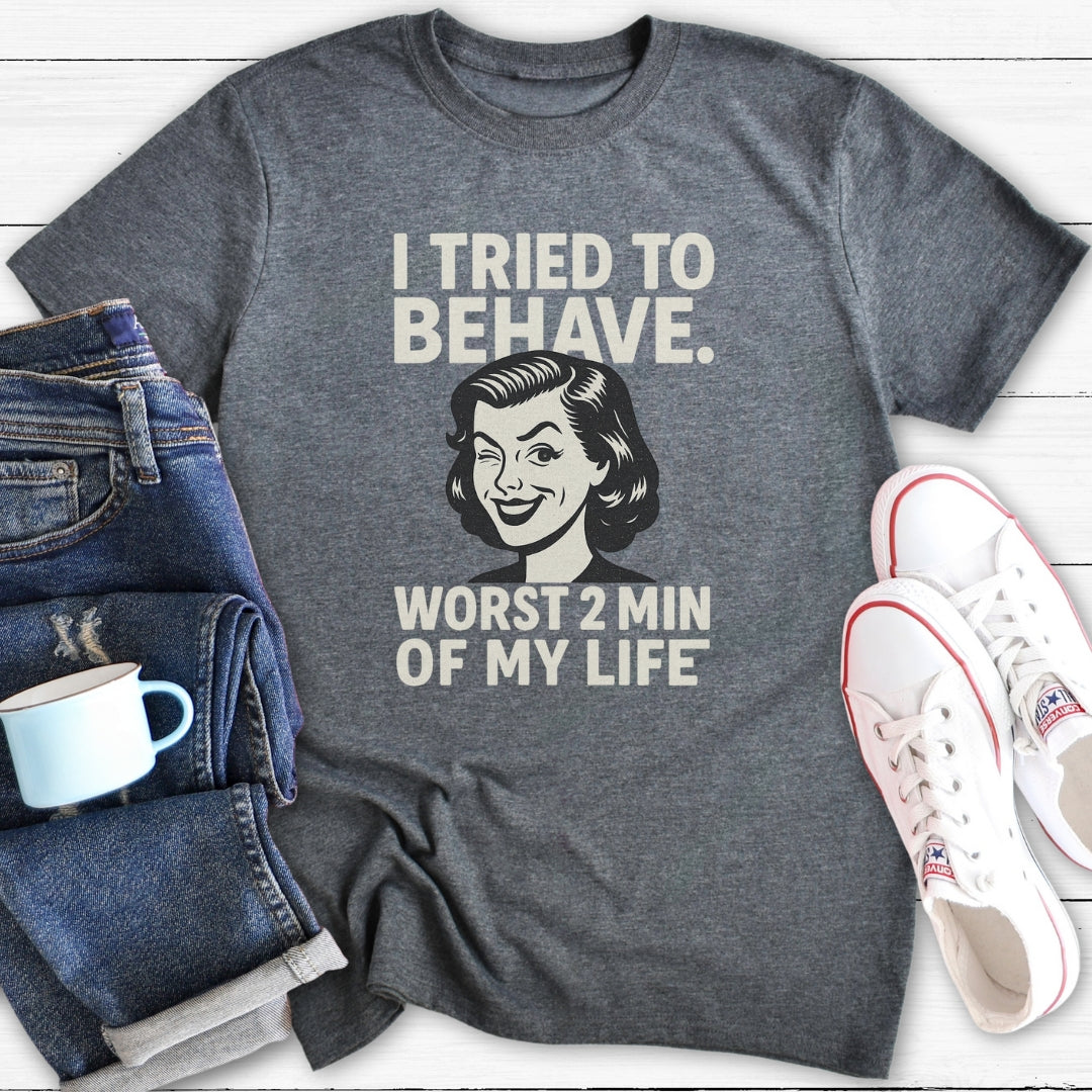 I tried to behave (linocut vintage) | T-Shirt