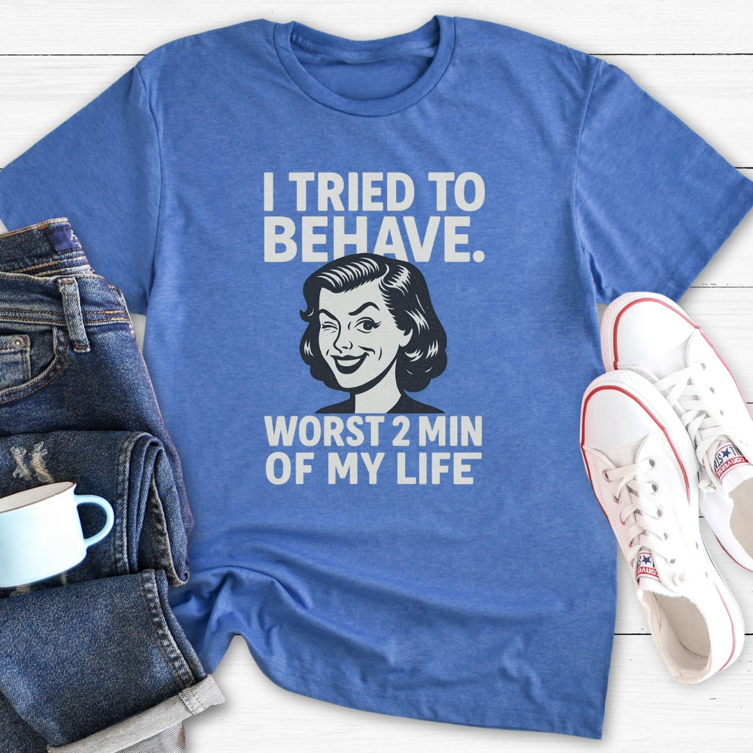 I tried to behave (linocut vintage) | T-Shirt