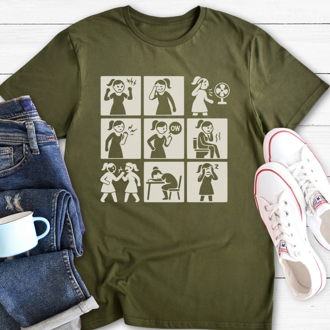 Perimenopause Pictogram | Funny Menopause T-Shirt
