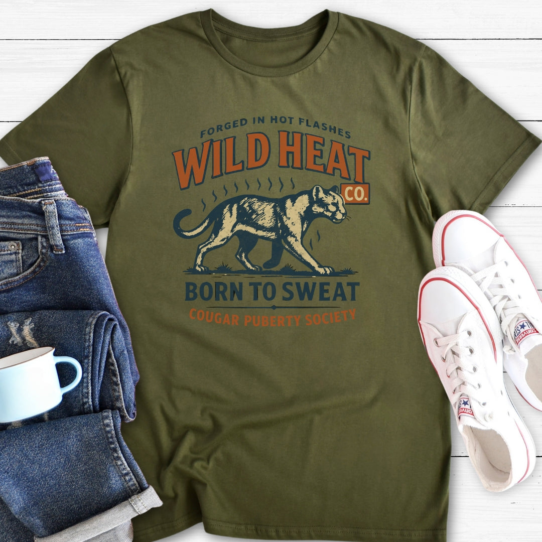 Wild Heat Born to Sweat | Funny Menopause T-Shirt